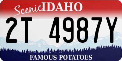 ID license plate 2T4987Y