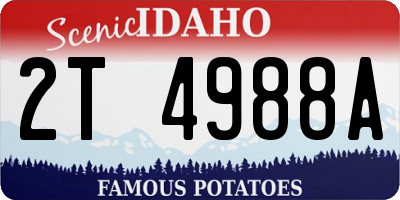 ID license plate 2T4988A