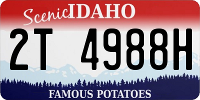 ID license plate 2T4988H