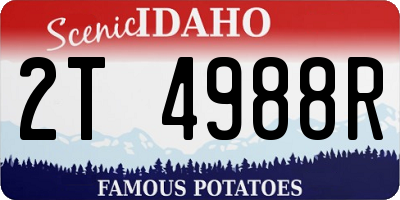ID license plate 2T4988R