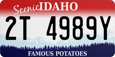 ID license plate 2T4989Y