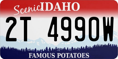ID license plate 2T4990W