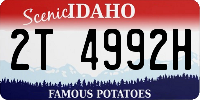 ID license plate 2T4992H