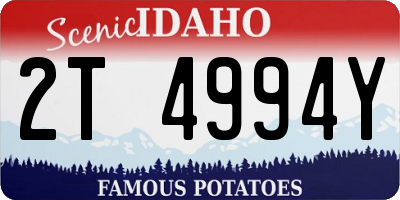 ID license plate 2T4994Y