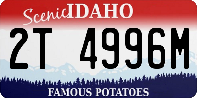 ID license plate 2T4996M
