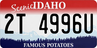 ID license plate 2T4996U