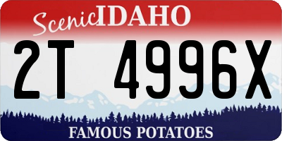 ID license plate 2T4996X