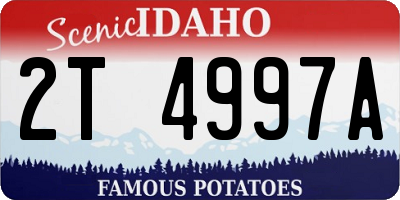 ID license plate 2T4997A