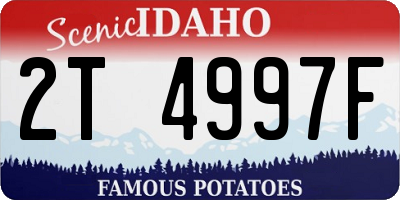 ID license plate 2T4997F