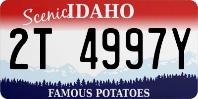 ID license plate 2T4997Y