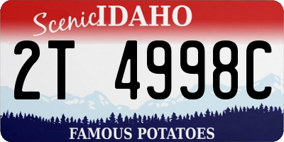 ID license plate 2T4998C