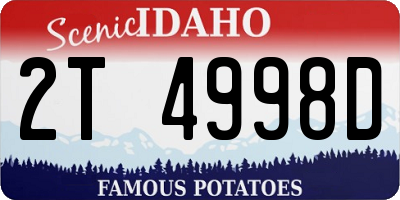 ID license plate 2T4998D