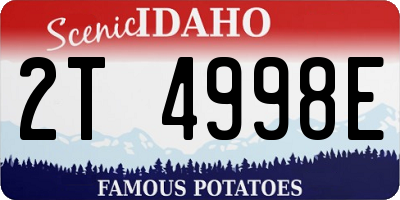 ID license plate 2T4998E