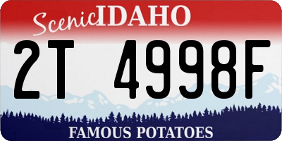 ID license plate 2T4998F