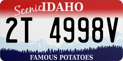 ID license plate 2T4998V