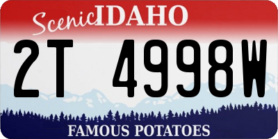 ID license plate 2T4998W