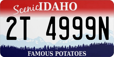 ID license plate 2T4999N