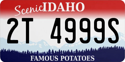 ID license plate 2T4999S