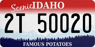 ID license plate 2T5002O
