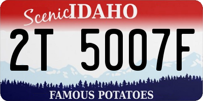 ID license plate 2T5007F