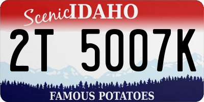 ID license plate 2T5007K