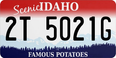 ID license plate 2T5021G