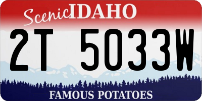 ID license plate 2T5033W