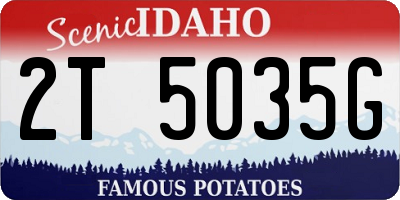 ID license plate 2T5035G