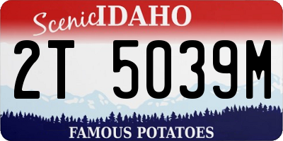 ID license plate 2T5039M