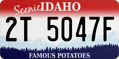 ID license plate 2T5047F
