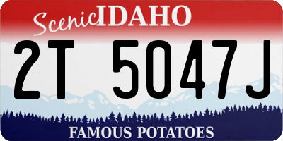 ID license plate 2T5047J