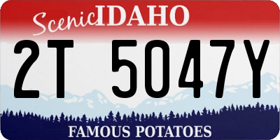 ID license plate 2T5047Y