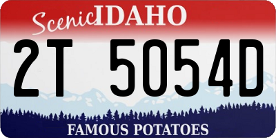 ID license plate 2T5054D