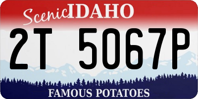ID license plate 2T5067P