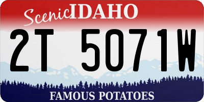 ID license plate 2T5071W