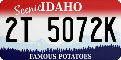 ID license plate 2T5072K