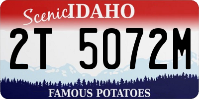 ID license plate 2T5072M