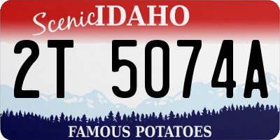 ID license plate 2T5074A