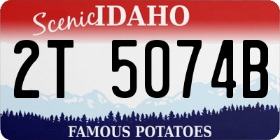 ID license plate 2T5074B