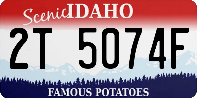 ID license plate 2T5074F