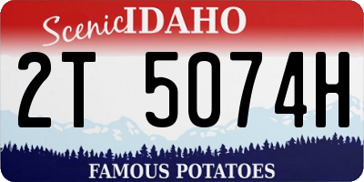 ID license plate 2T5074H