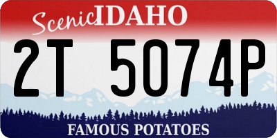 ID license plate 2T5074P