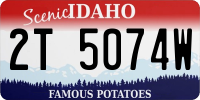 ID license plate 2T5074W