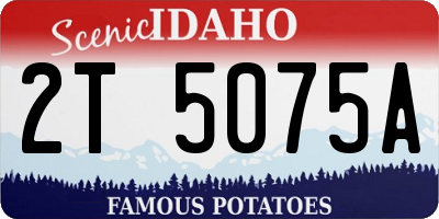 ID license plate 2T5075A