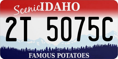 ID license plate 2T5075C