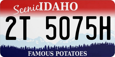 ID license plate 2T5075H