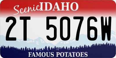 ID license plate 2T5076W