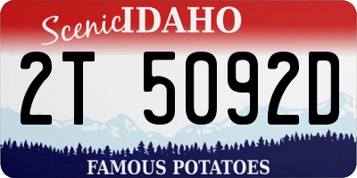 ID license plate 2T5092D