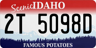 ID license plate 2T5098D