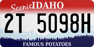 ID license plate 2T5098H